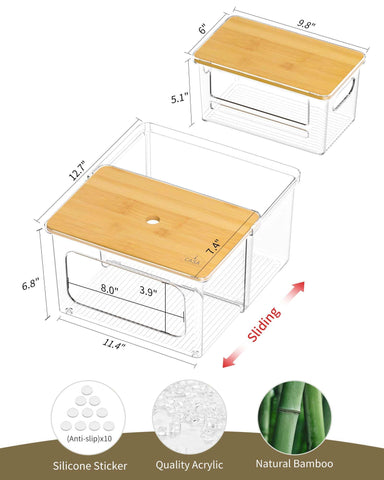 iCASA Trash Bag Dispenser small lidded box for laundry pods and accessories