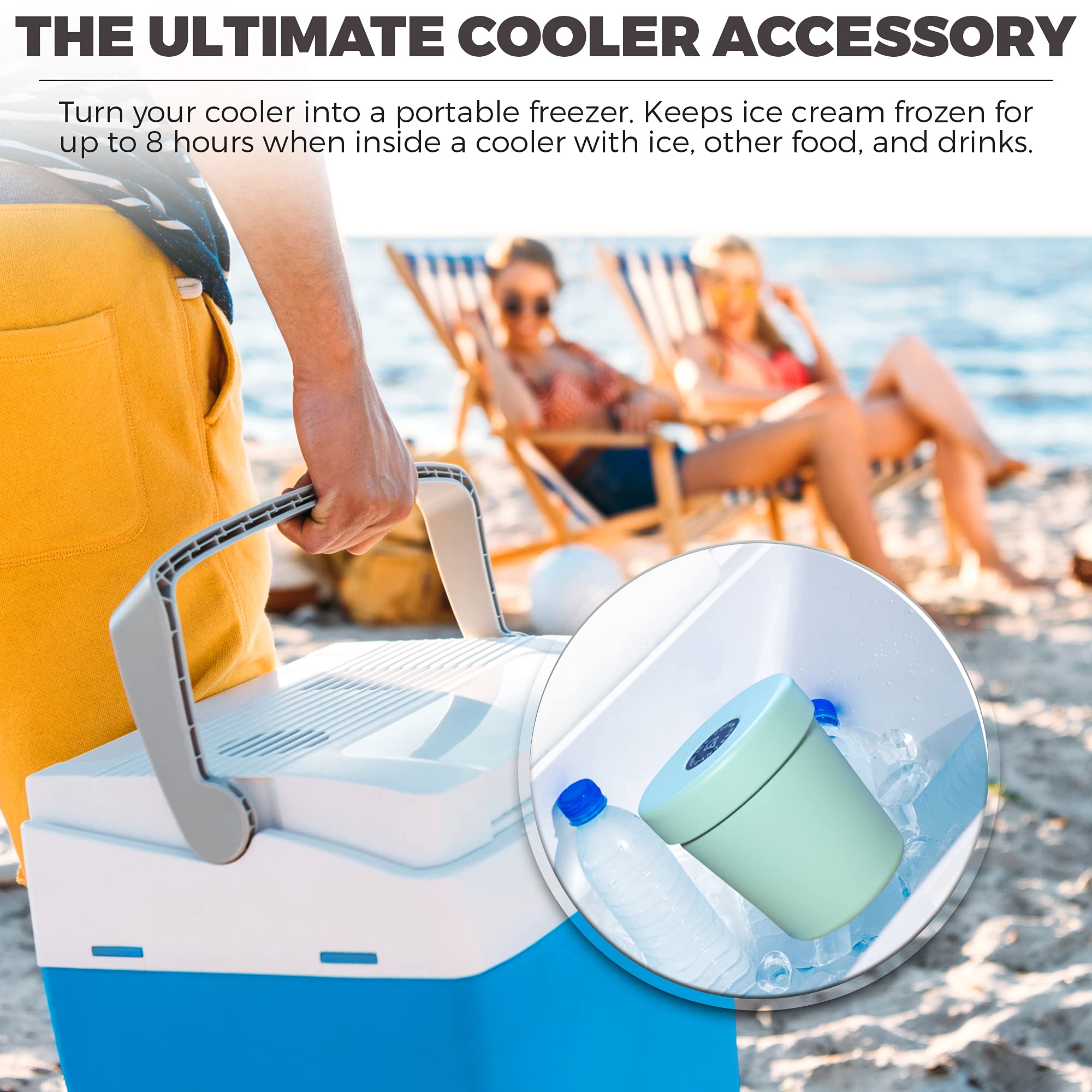 The Ice Cream Canteen features a water-tight seal to prevent leaks.