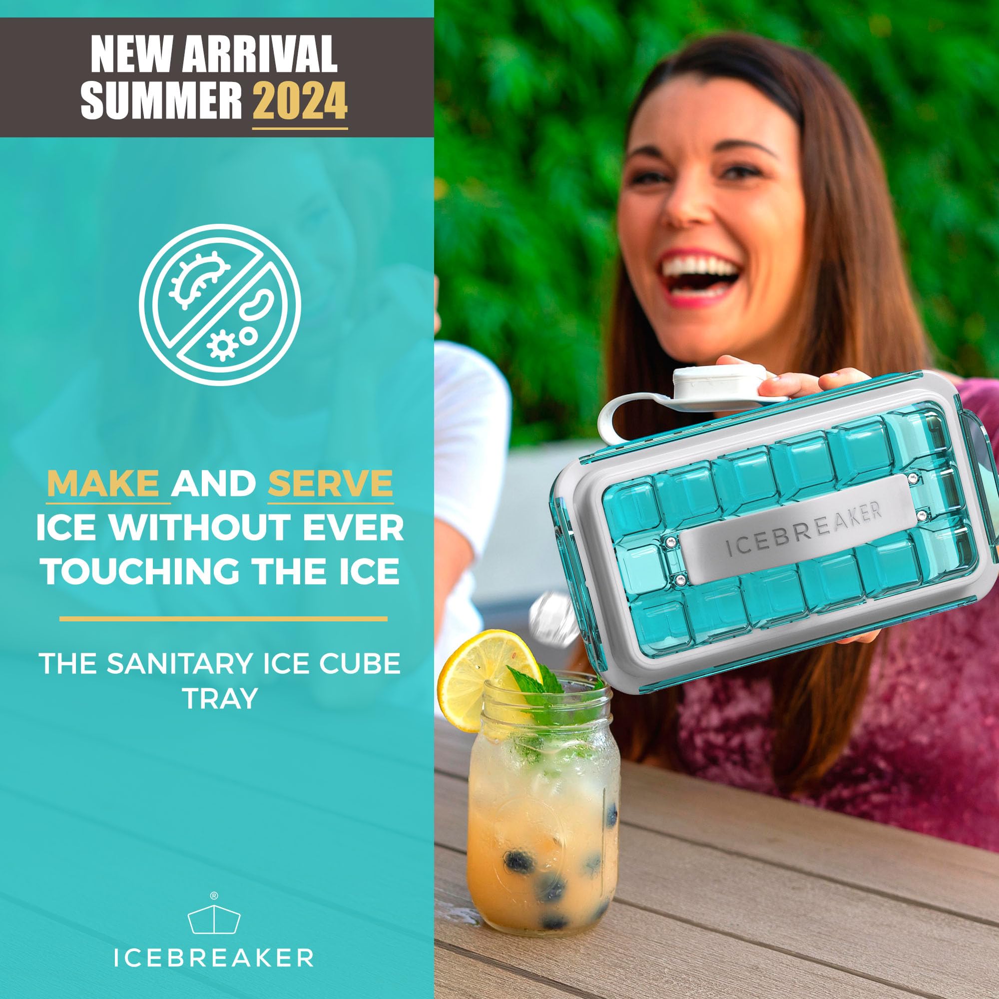 Icebreaker ice-tray no-spill allows freezing in any direction without mess.