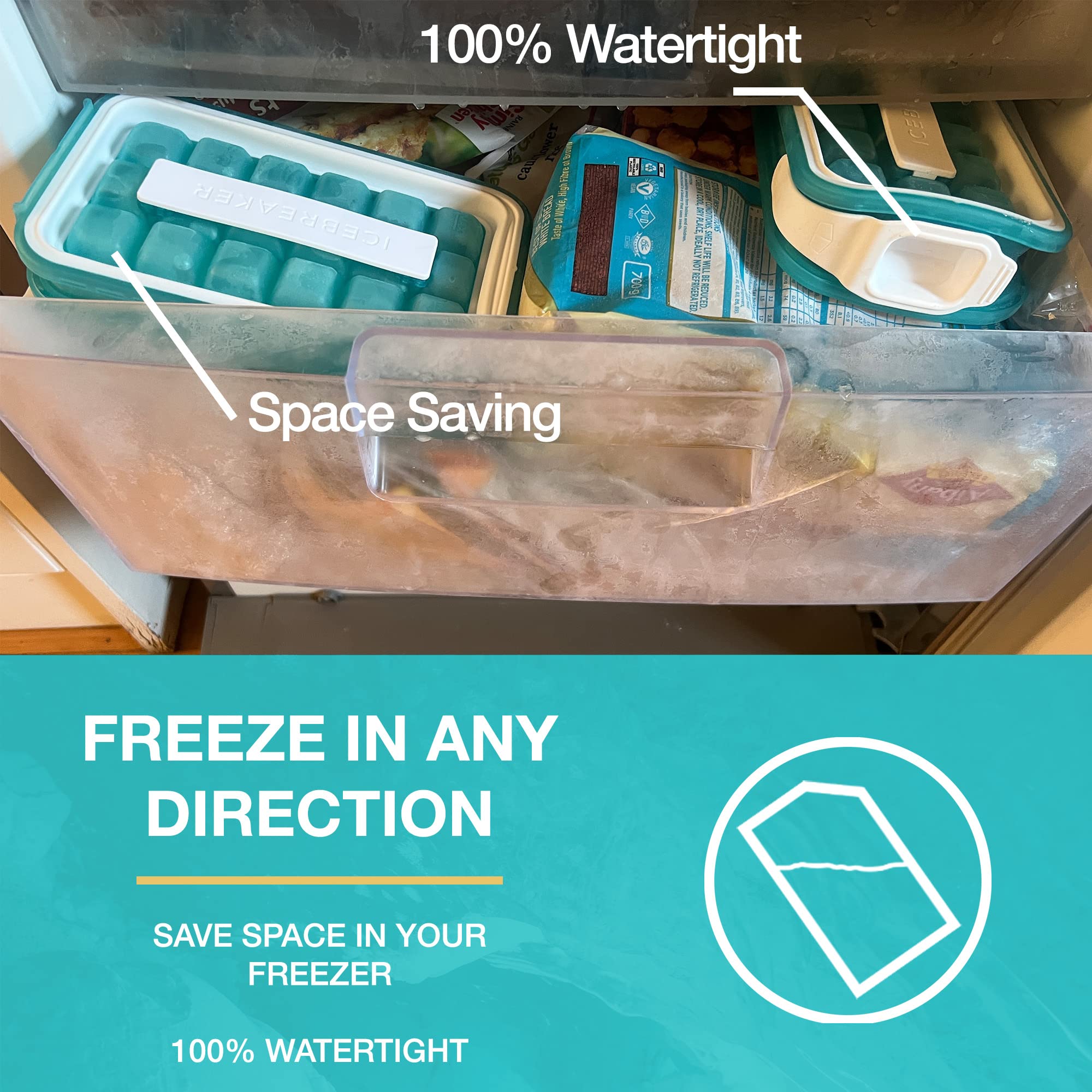 Icebreaker ice-tray storage-bin keeps fresh ice organized and accessible.