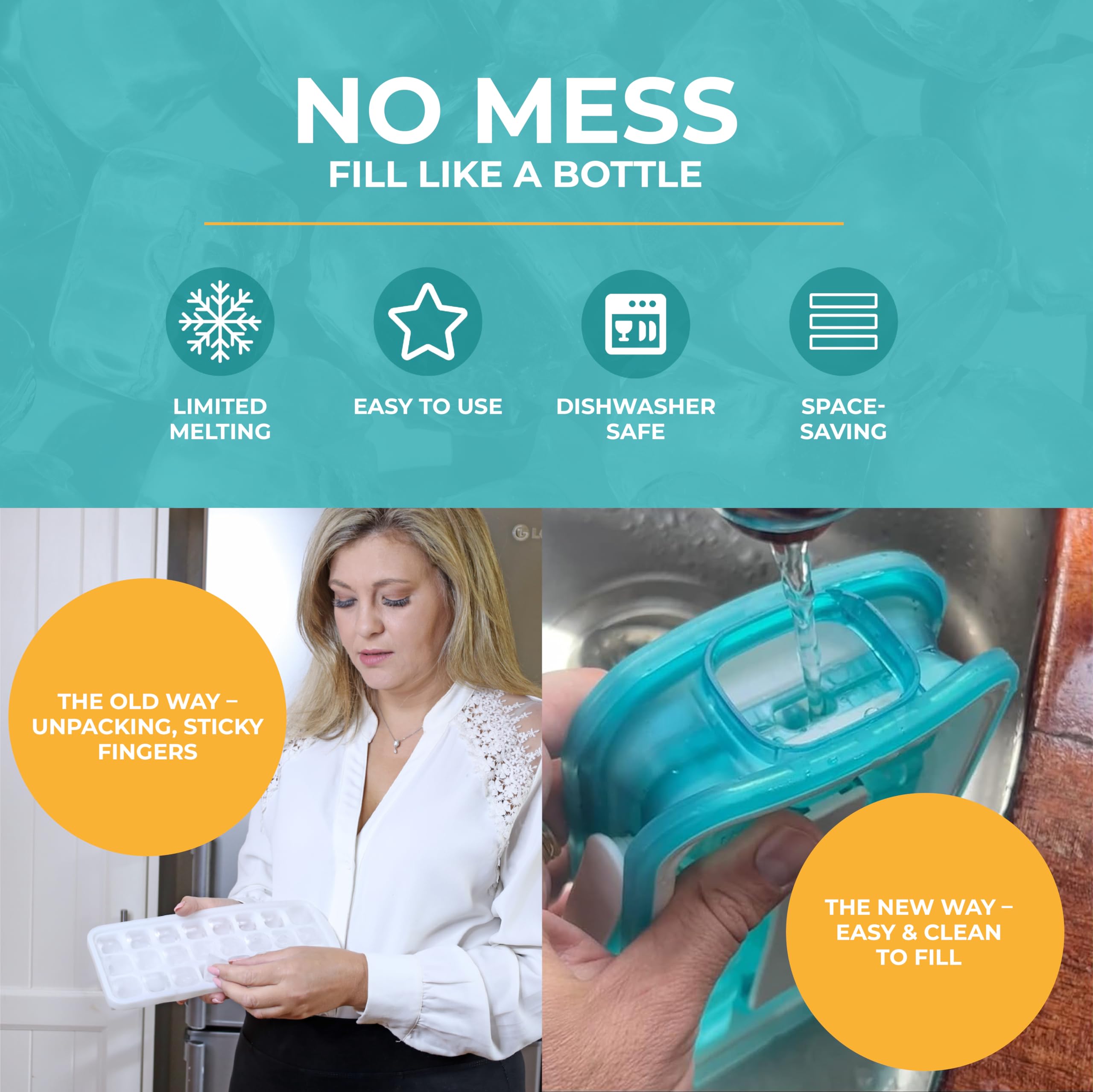 Icebreaker Pop 2.0 no-spill design keeps freezer tidy while serving