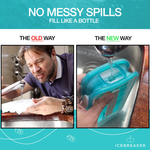Icebreaker pop-and-serve ice enables hands-free drinks instantly.