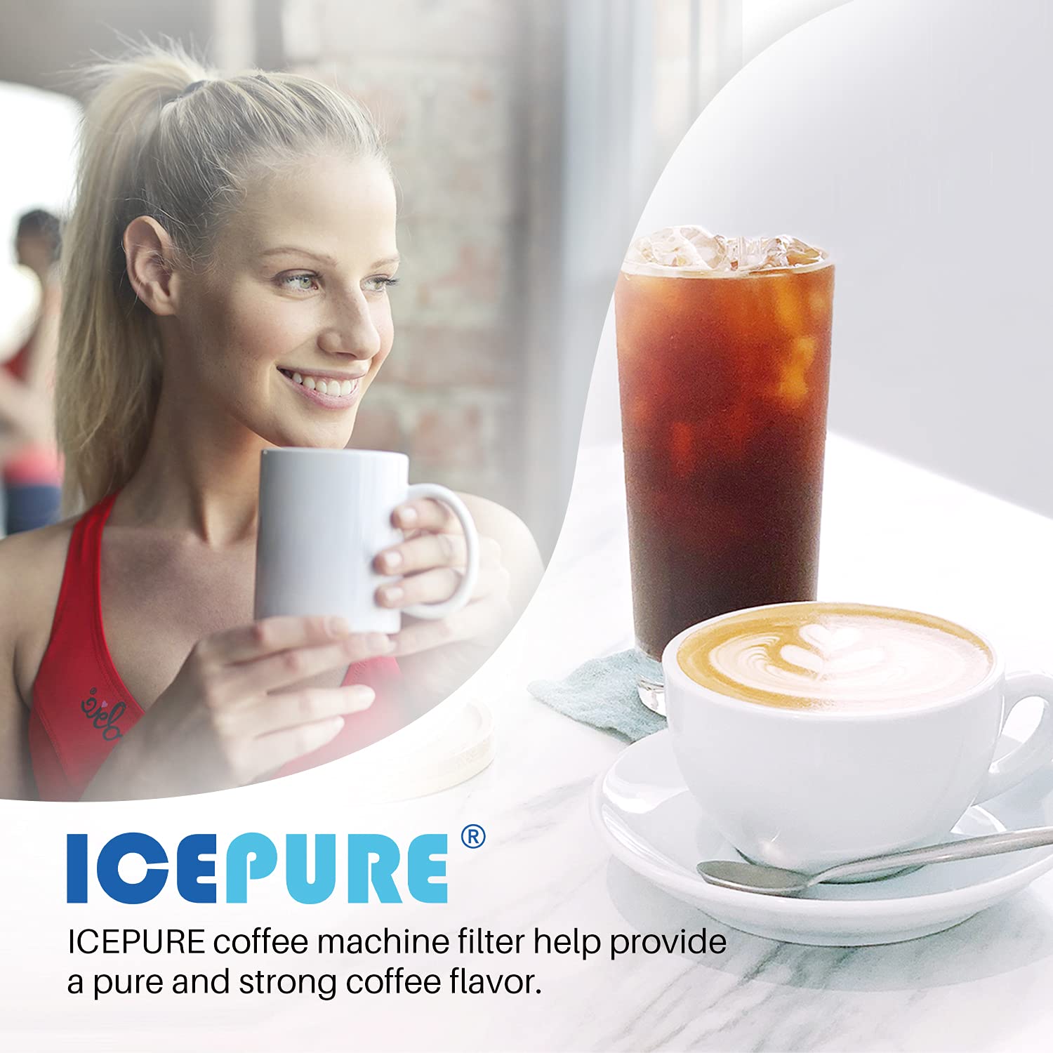 Eco-friendly, recyclable packaging for ICEPURE Jura filters.