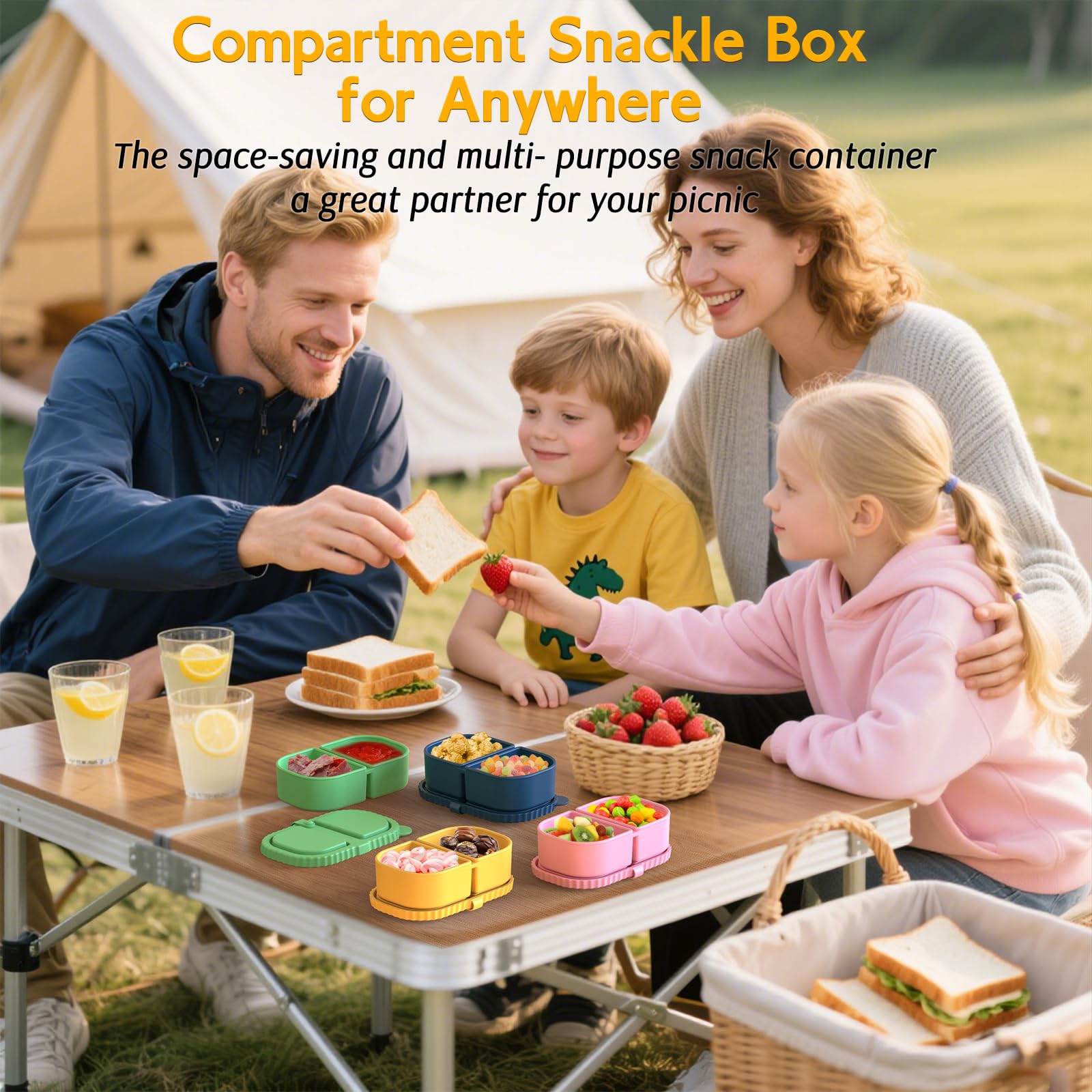 ICEROYCE bright-colored silicone container adds fun to lunches.