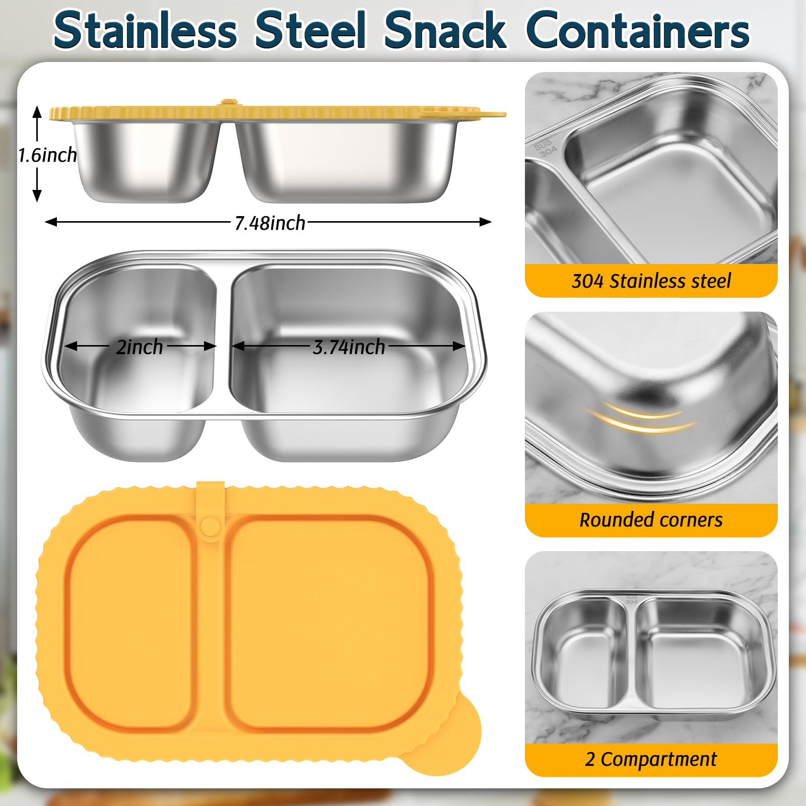 ICEROYCE lunch box two-compartment design keeps flavors separate on the go
