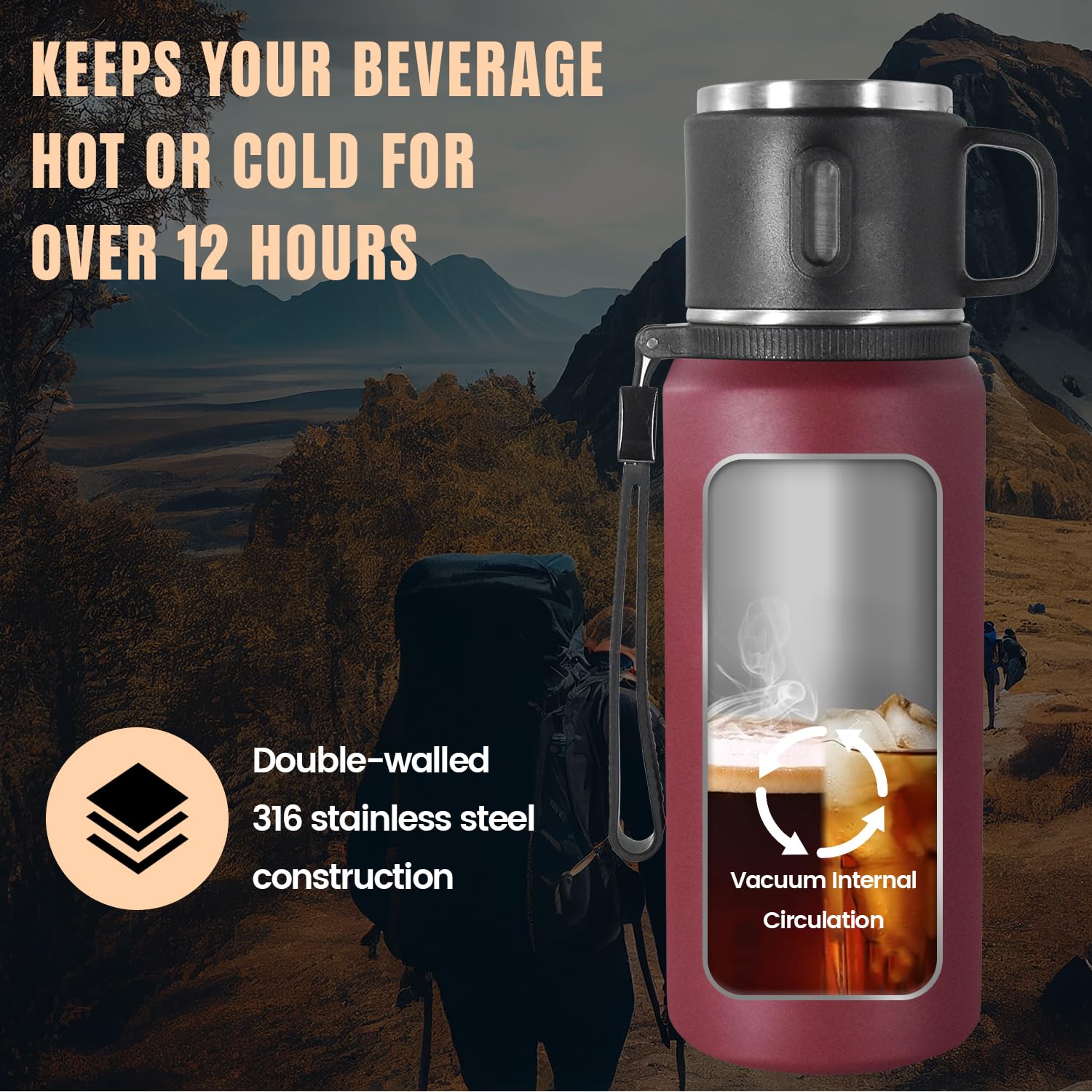 Icesip portable travel bottle ideal for hiking and daily commuting.