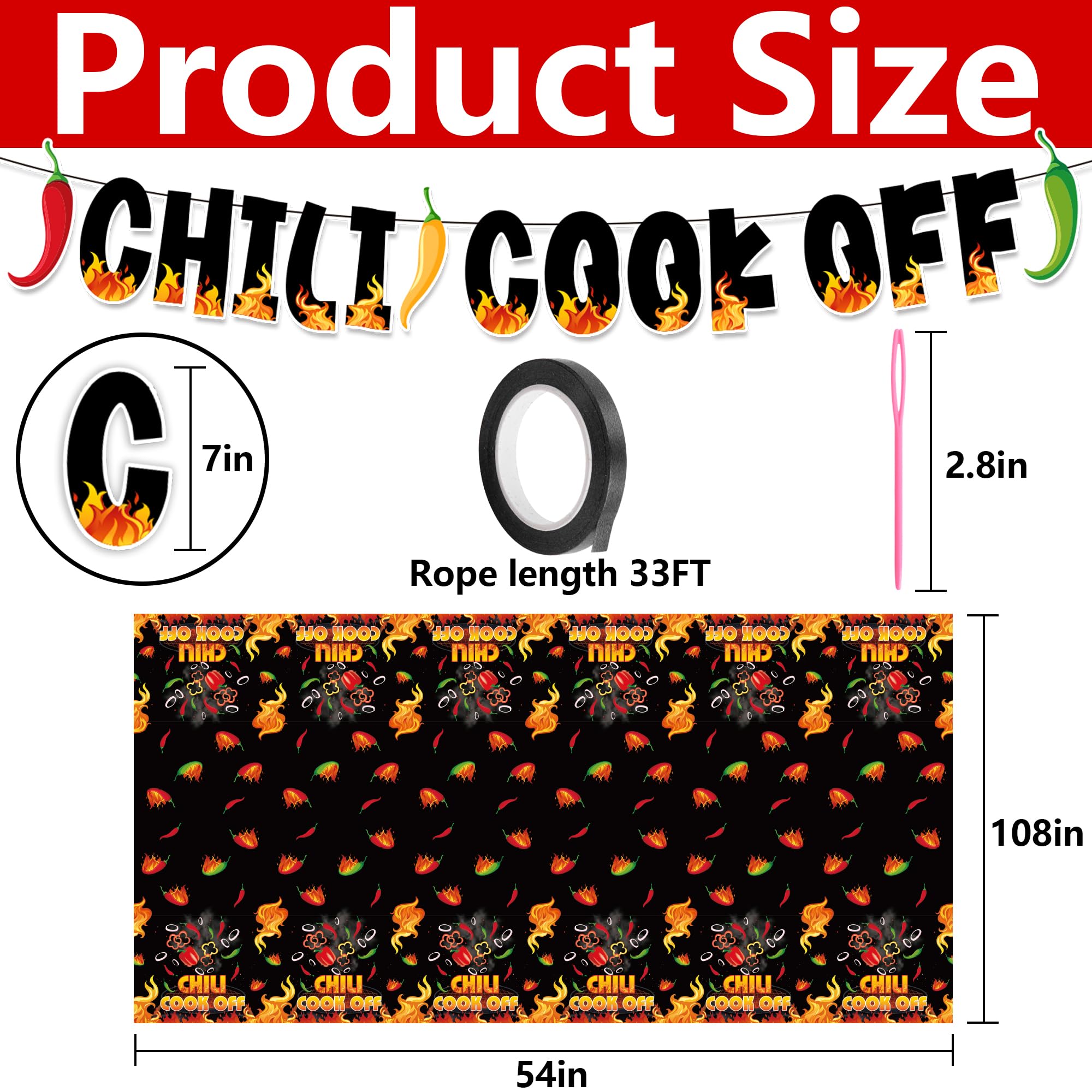 Iceyyyy chili cook-off banner 33ft adds festive signage for contests and celebrations.