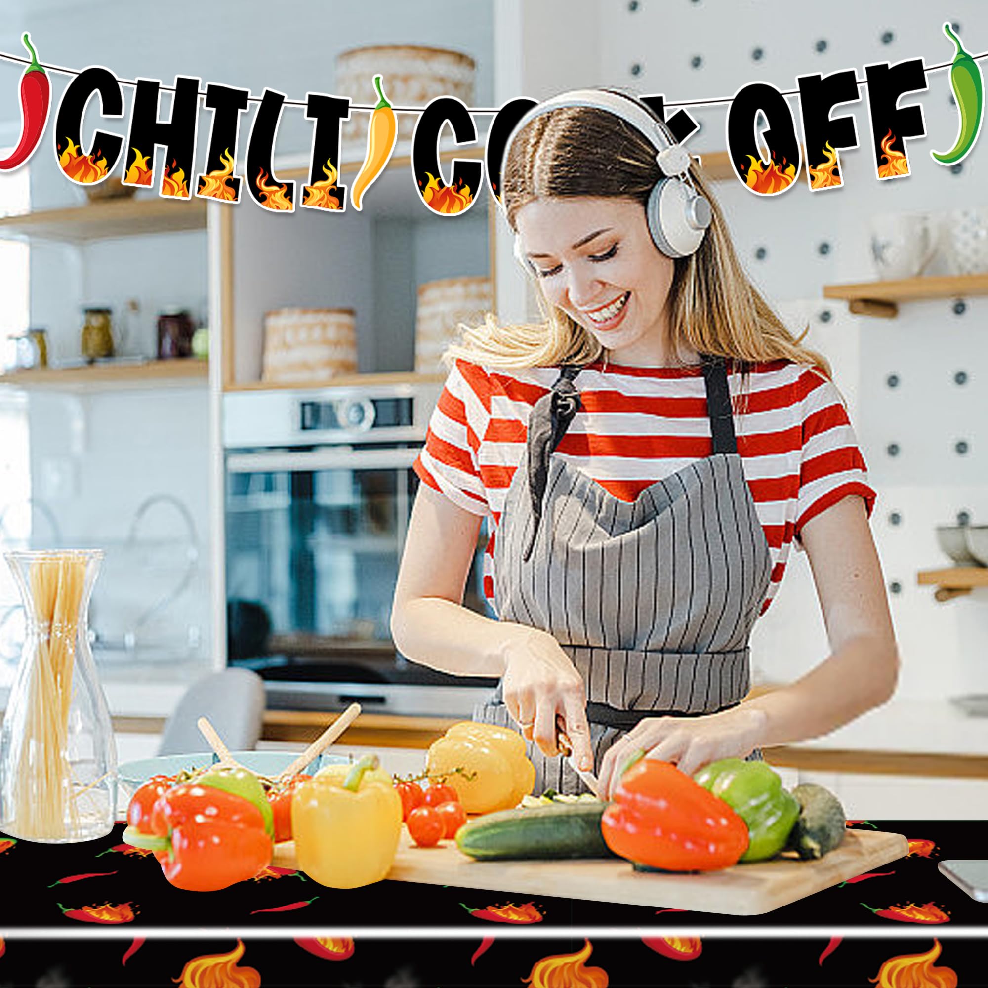 Iceyyyy chili party decorations suit indoor or outdoor cook-offs.