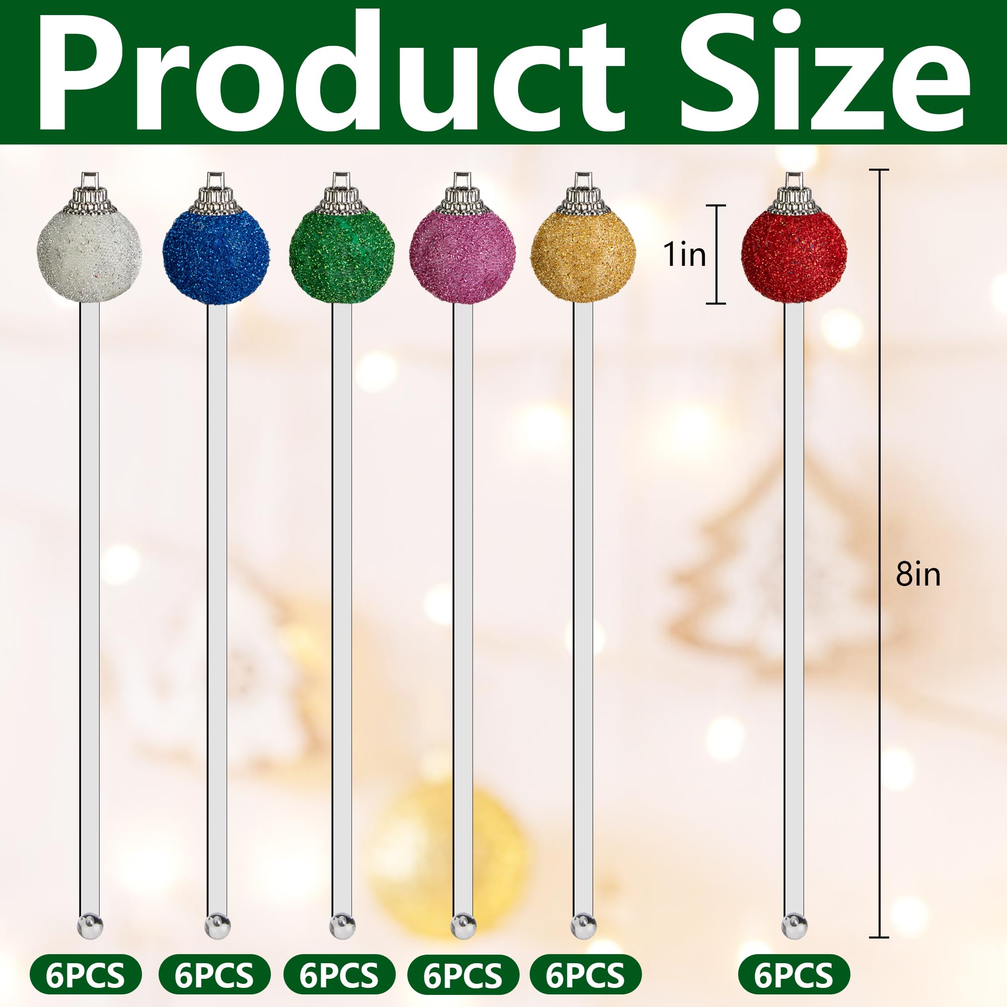 Iceyyyy stirrers in six colors add holiday flair to drinks