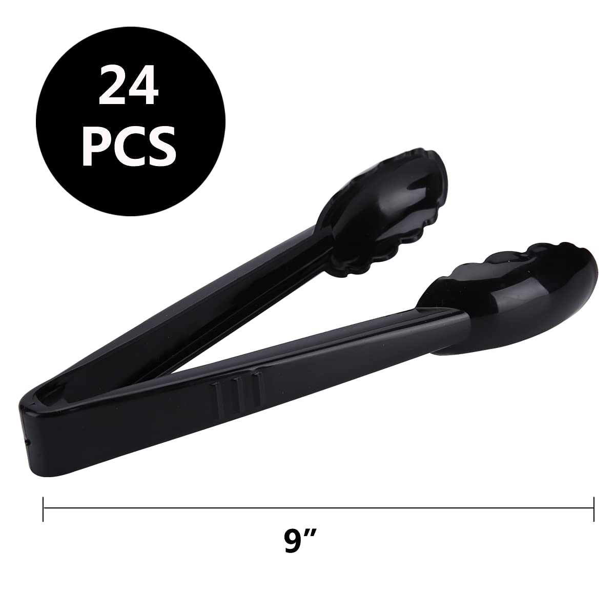ICHROSAYA 9-inch tongs with smooth grip for easy serving.
