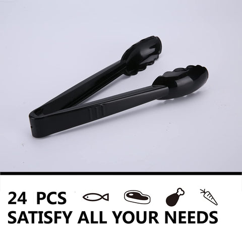 ICHROSAYA 9-inch black tongs for weddings and banquets.