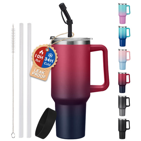 ICIOI 40oz tumbler with handle and straw lid for on-the-go hydration.