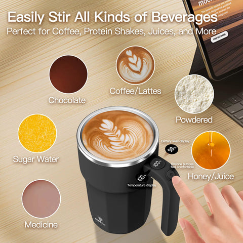 ICOECO self-stirring mug food-grade PP and ABS materials ensure safe contact.