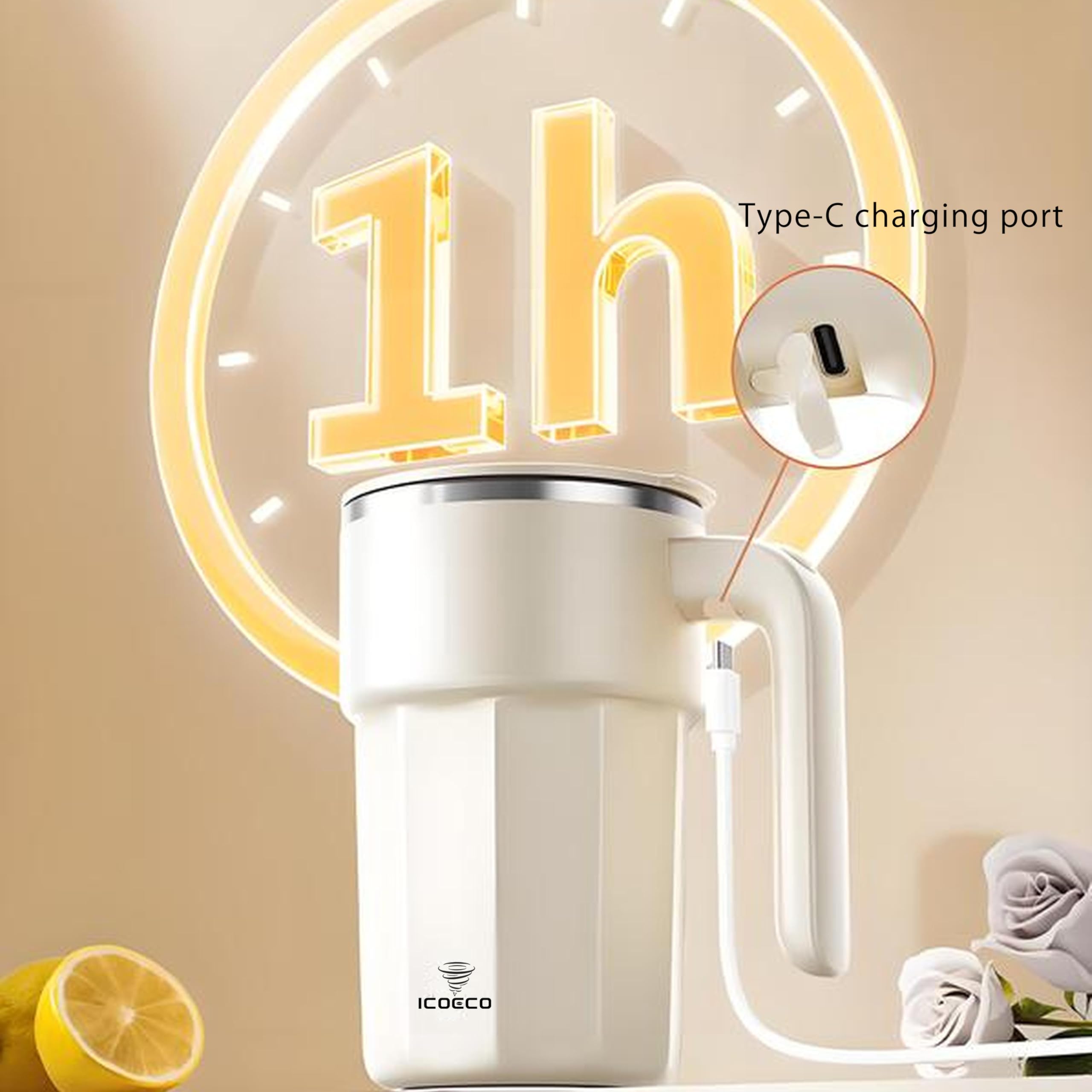 ICOECO self-stirring mug minimalist gift option for coffee lovers.