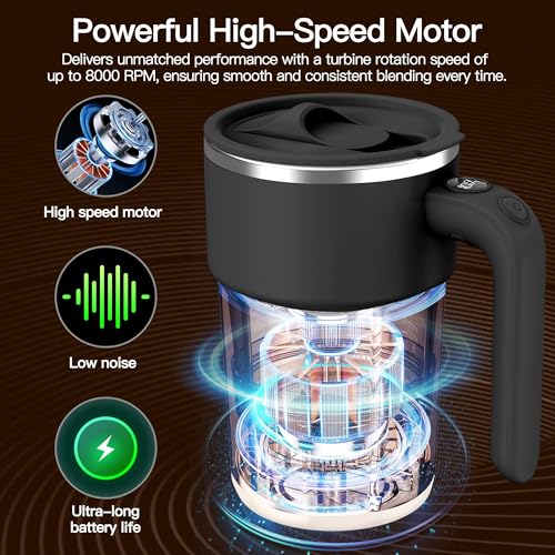 ICOECO self-stirring mug stainless steel body highlights durability.