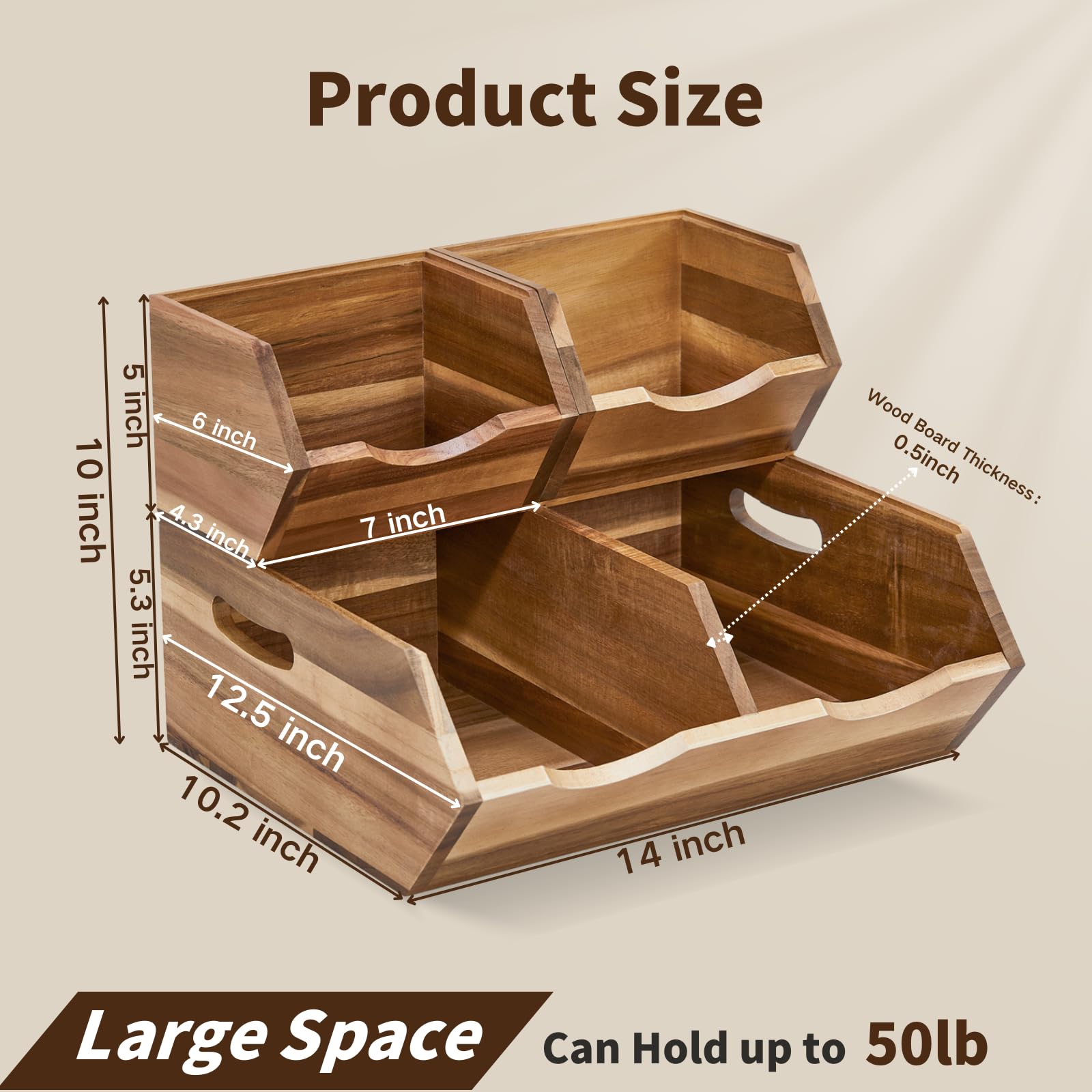 ICOHOT durable acacia wood grain emphasizes natural beauty