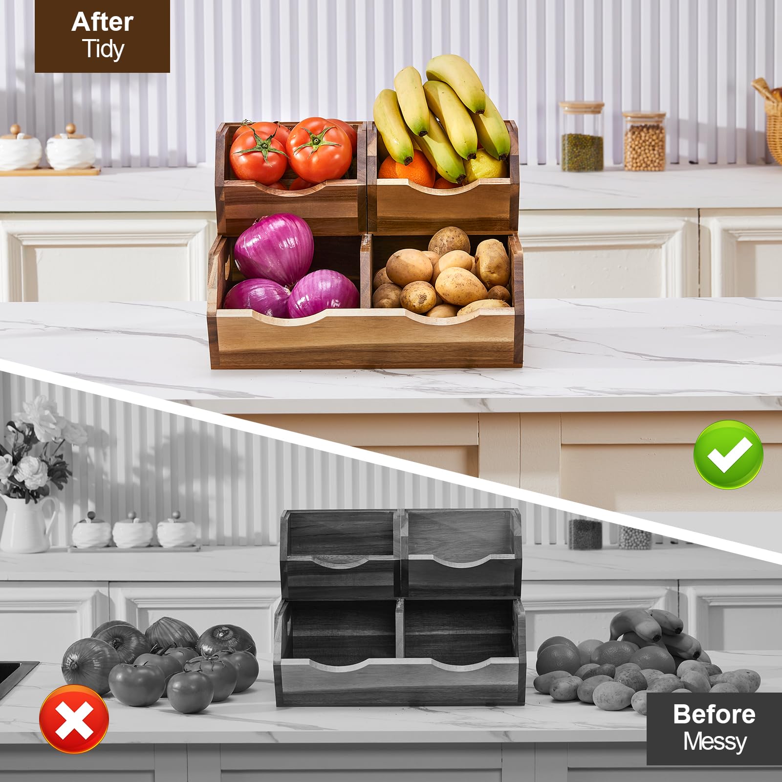 ICOHOT no-assembly pantry bin highlights simple setup