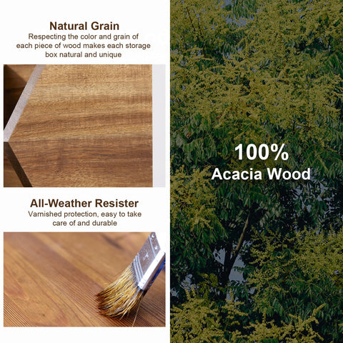 ICOHOT acacia pantry bin small stack demonstrates stackable design