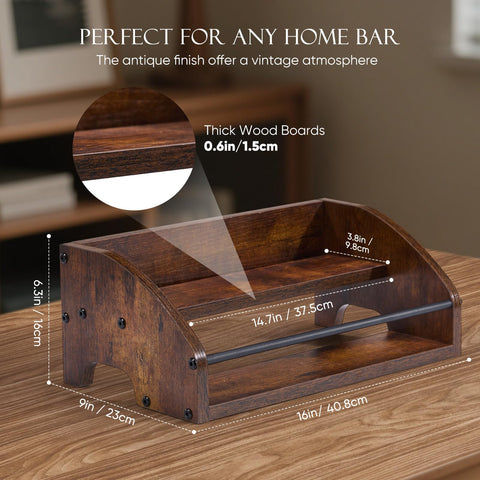 ICOHOT coffee syrup rack for a bar or kitchen keeps flavors organized and within reach.