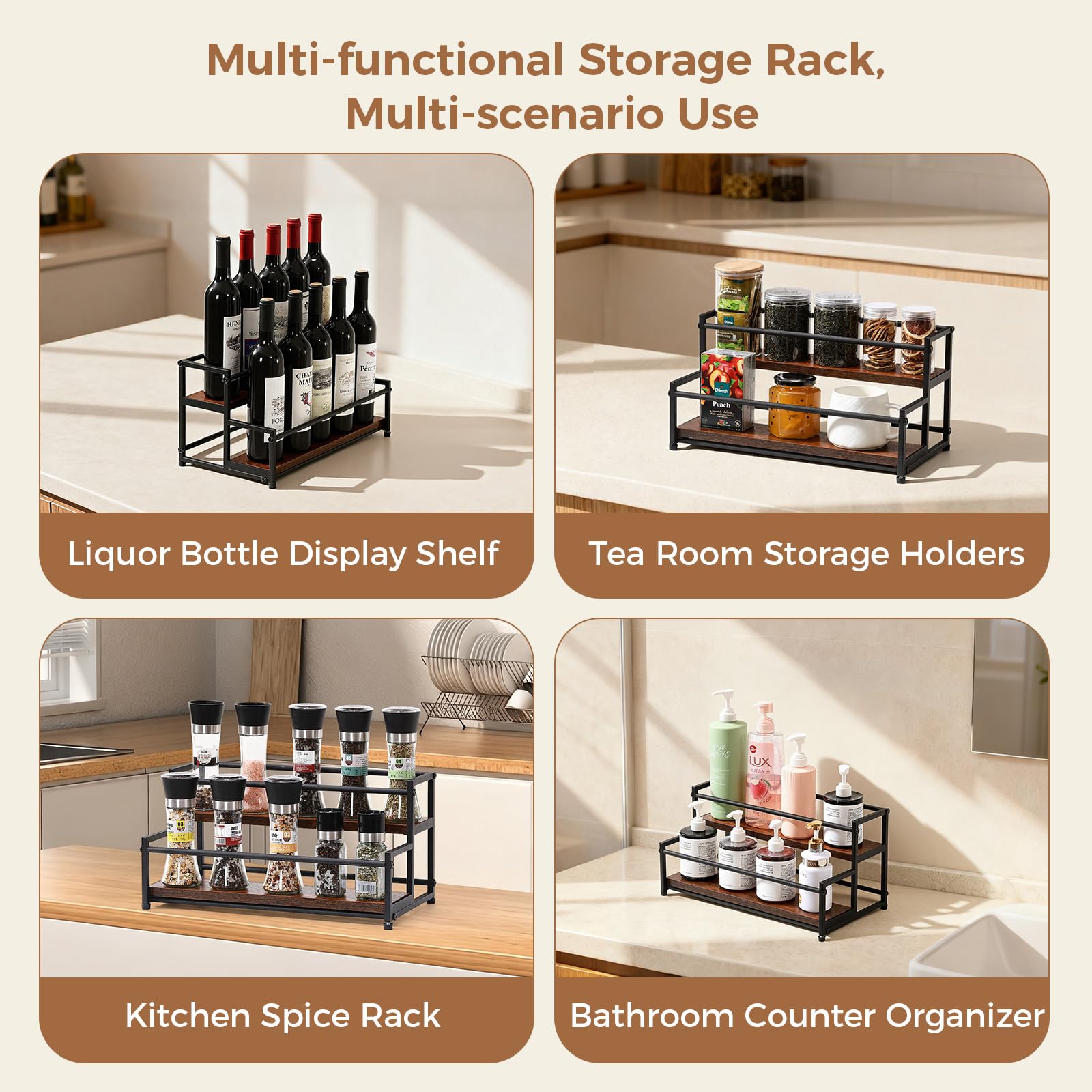 ICOHOT coffee syrup rack organizer compact footprint ideal for small cafés and countertops.
