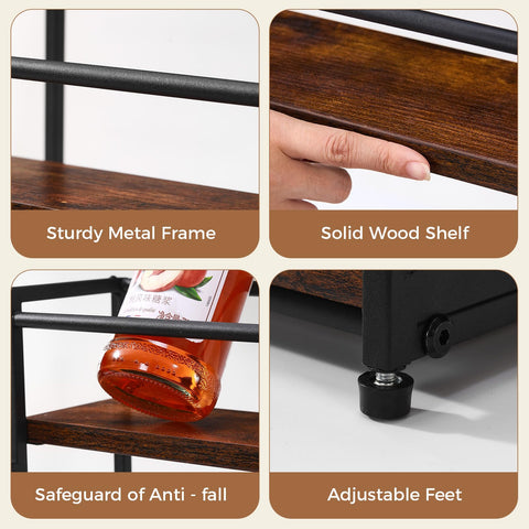 ICOHOT coffee syrup rack organizer sturdy frame detail emphasizes durability and wobble-free operation.