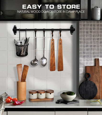 ICSTI teak spatula safe for nonstick pans and versatile tasks.