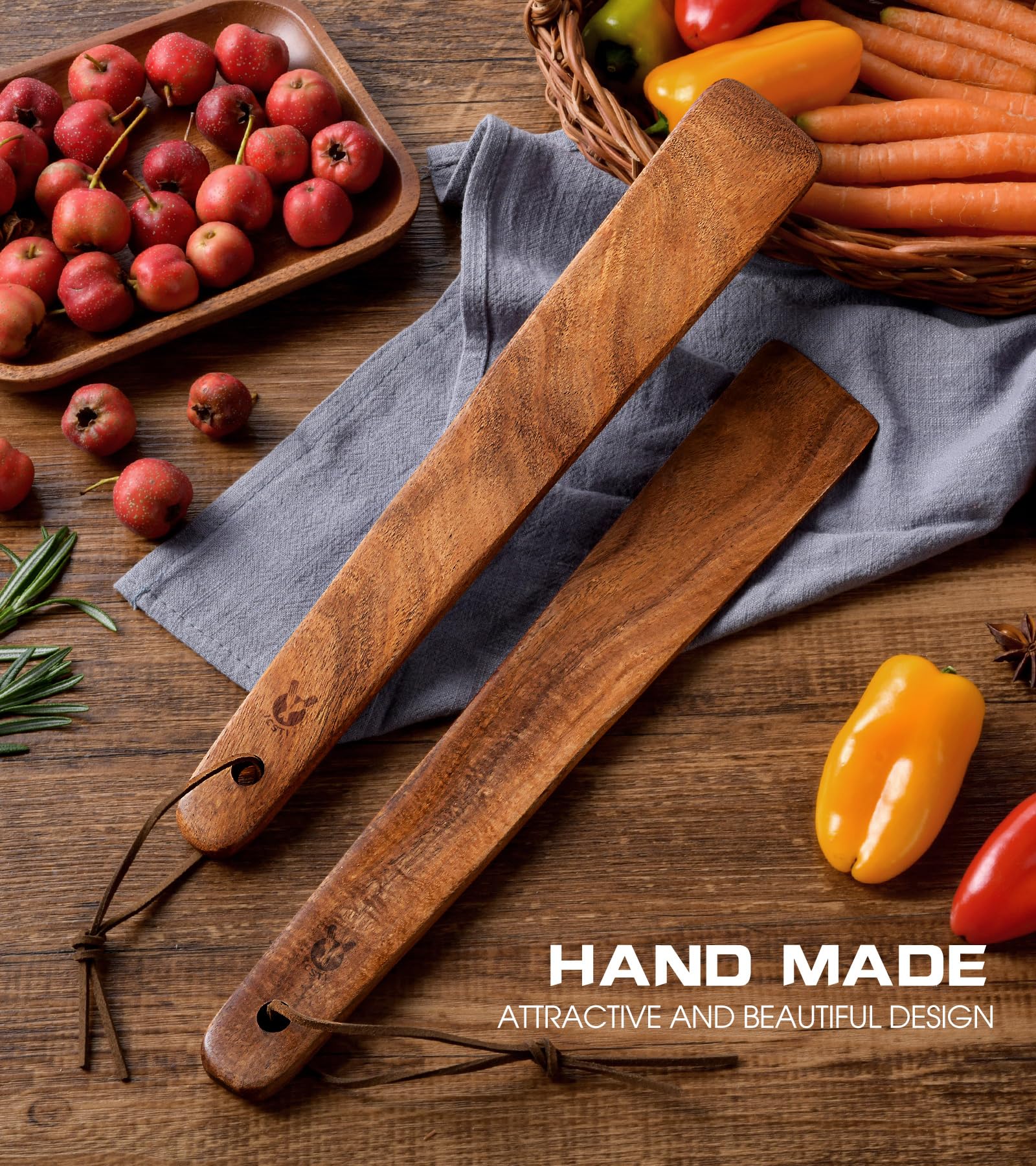 ICSTI teak spatula great for serving salads and omelets.