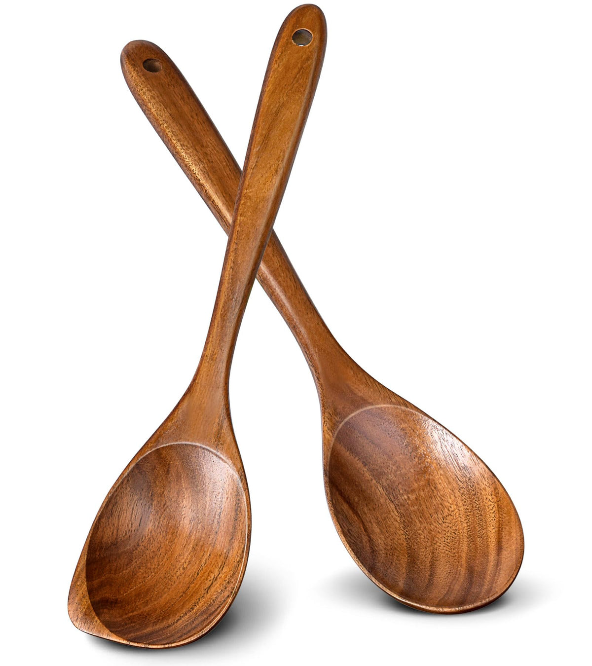 ICSTI teak spoon set with large handle for comfortable stirring