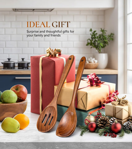 ICSTI wooden spoons hang neatly for tidy storage