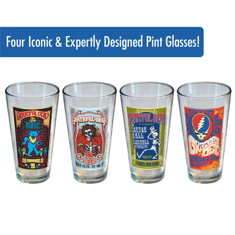 ICUP Grateful Dead tour pint glass Beacon label; ideal for parties and gatherings.