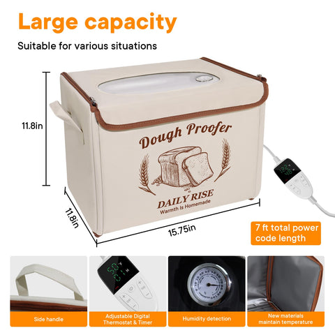 IDACYRIA folding bread proofer offers 6 temperature settings for precise fermentation control.