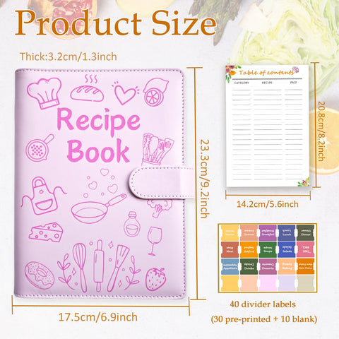 IdeaMarlle Recipe Book divider tabs help sort recipes at a glance.