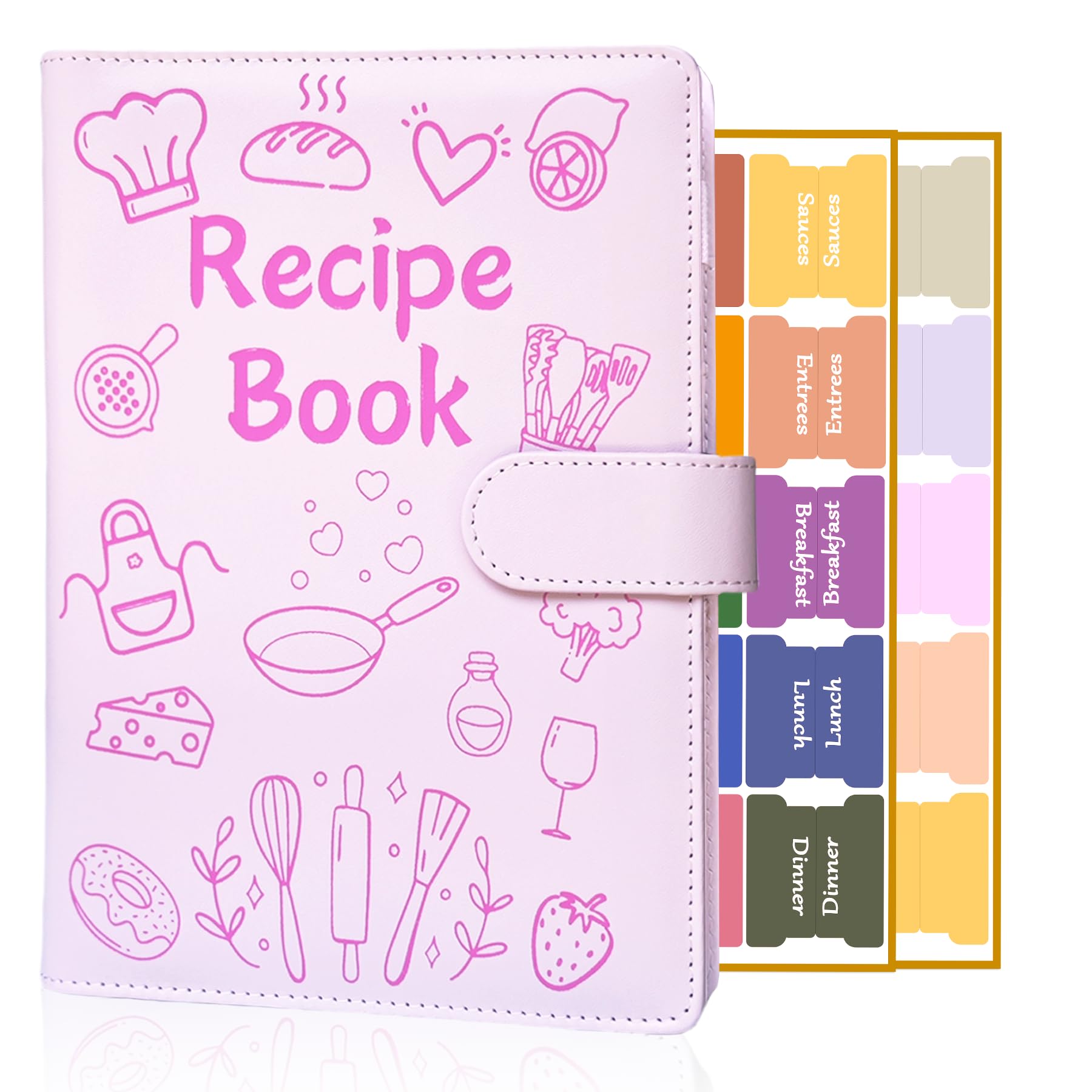 IdeaMarlle Recipe Book leather cover close-up shows premium craftsmanship for durable kitchen keepsakes.