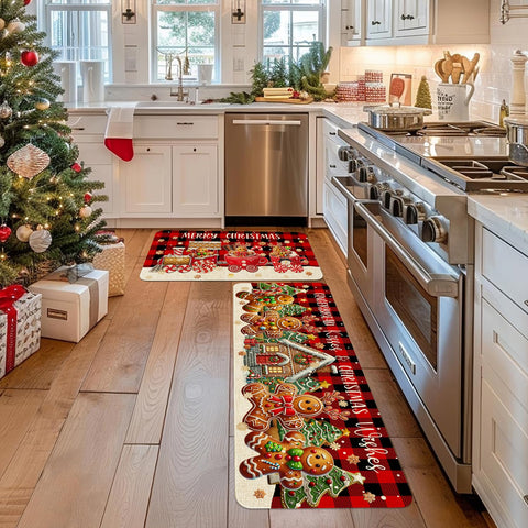 Ideasonna Christmas mat design features gingerbread and merry text