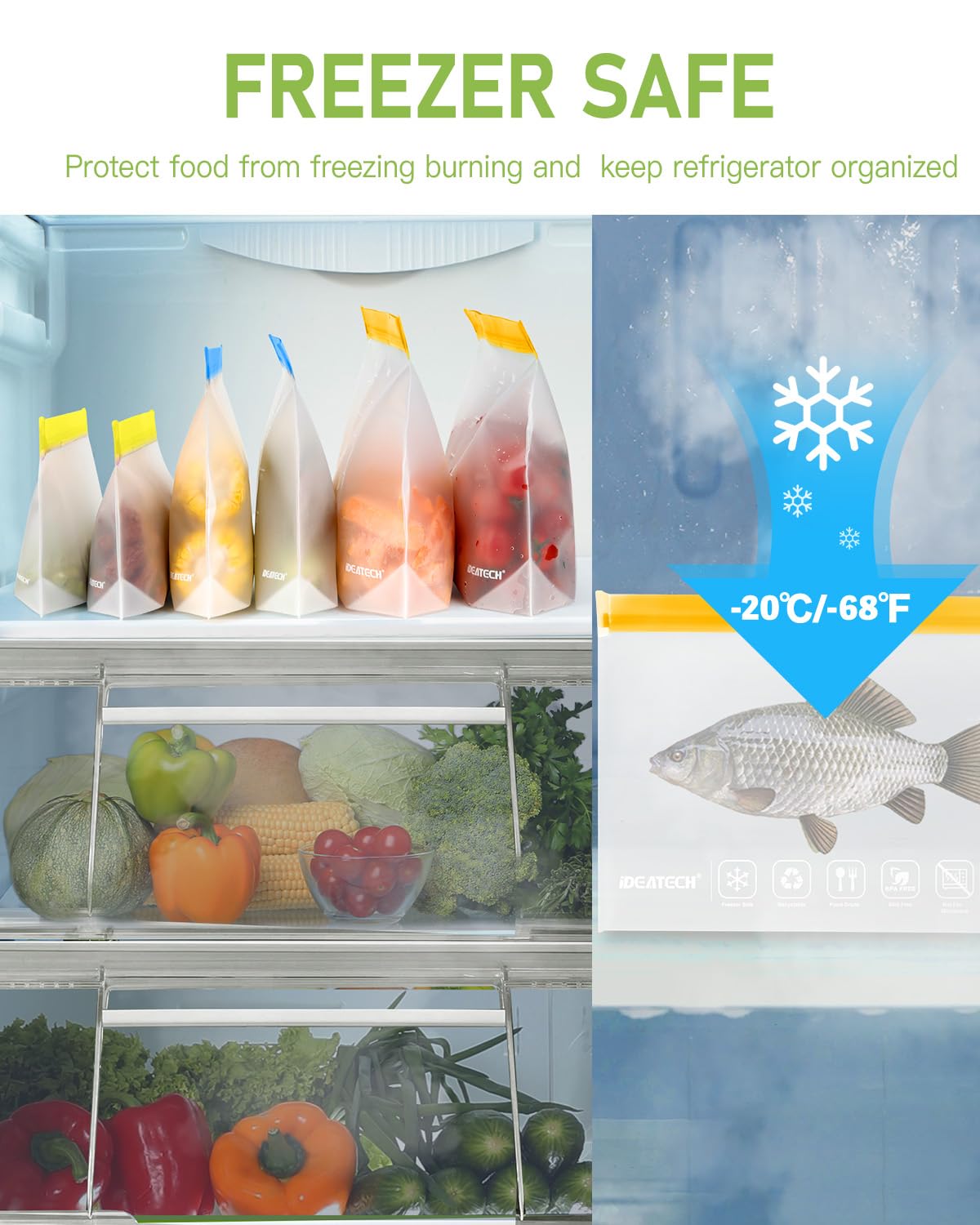 IDEATECH food-grade PEVA bags are PVC-free and safe for daily use