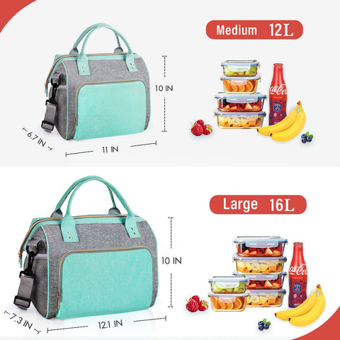 IDEATECH large lunch bag teal office or picnic use shown in lifestyle scene