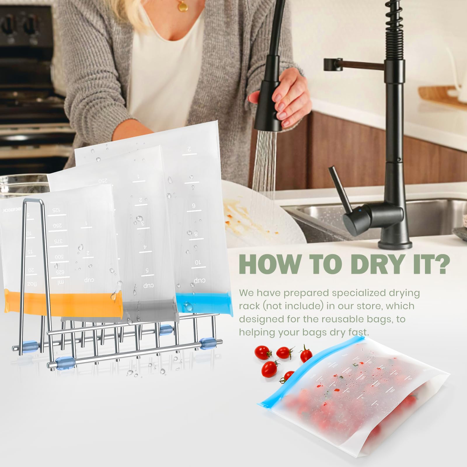 IDEATECH leakproof double-seal zipper ensures secure liquids.