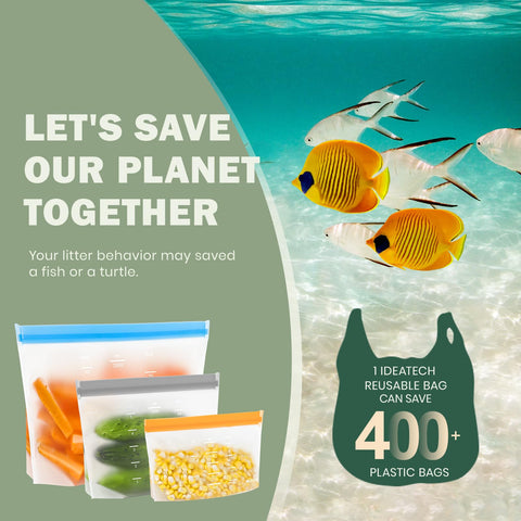IDEATECH reusable bags; durable and recyclable storage option.