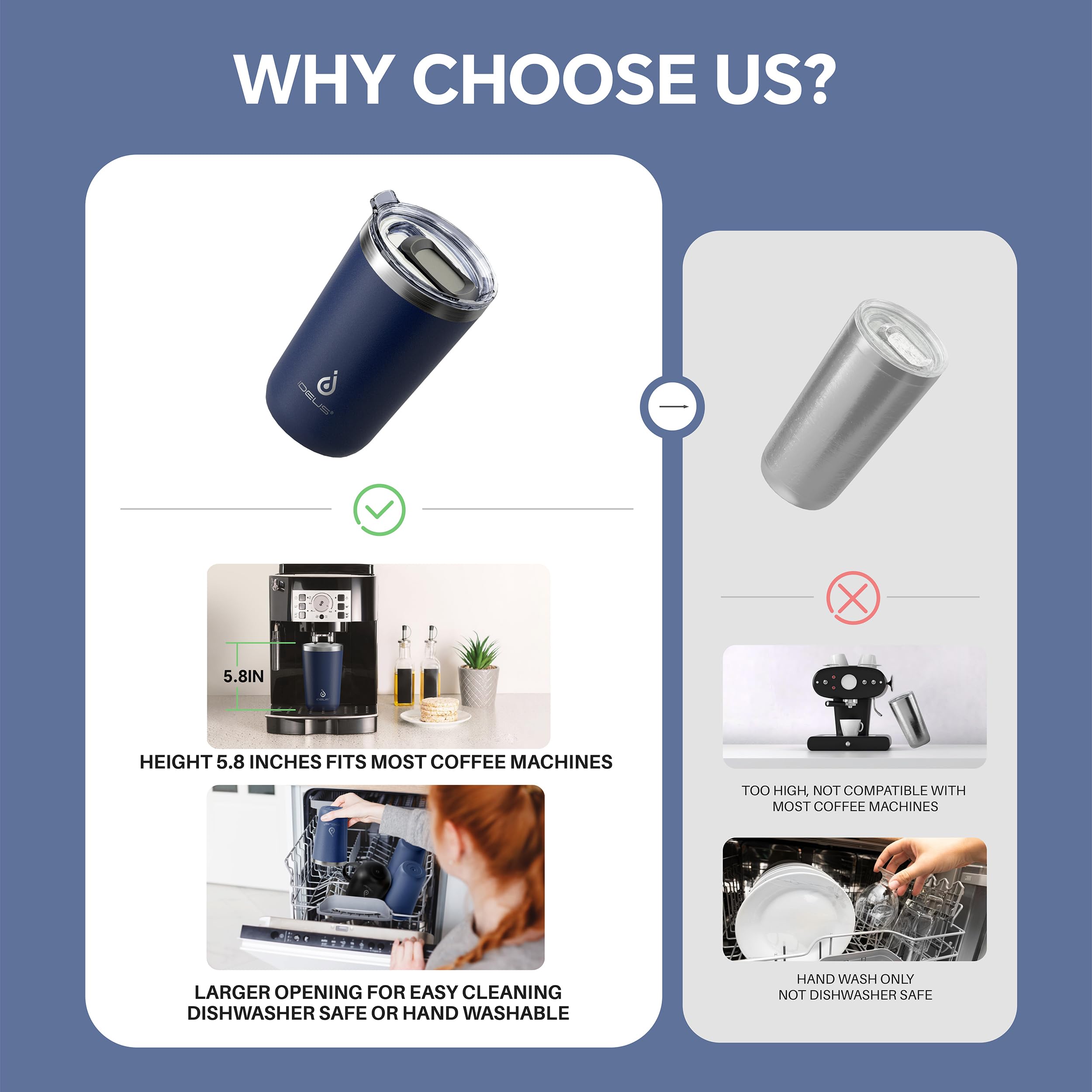 Ideus tumbler dishwasher safe for convenient cleaning