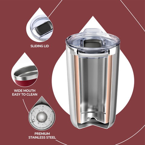 Insulated Ideus interior in 304 stainless steel to keep beverages fresh