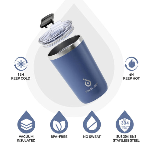 Ideus 20oz tumbler splash-proof lid close-up reduces spills