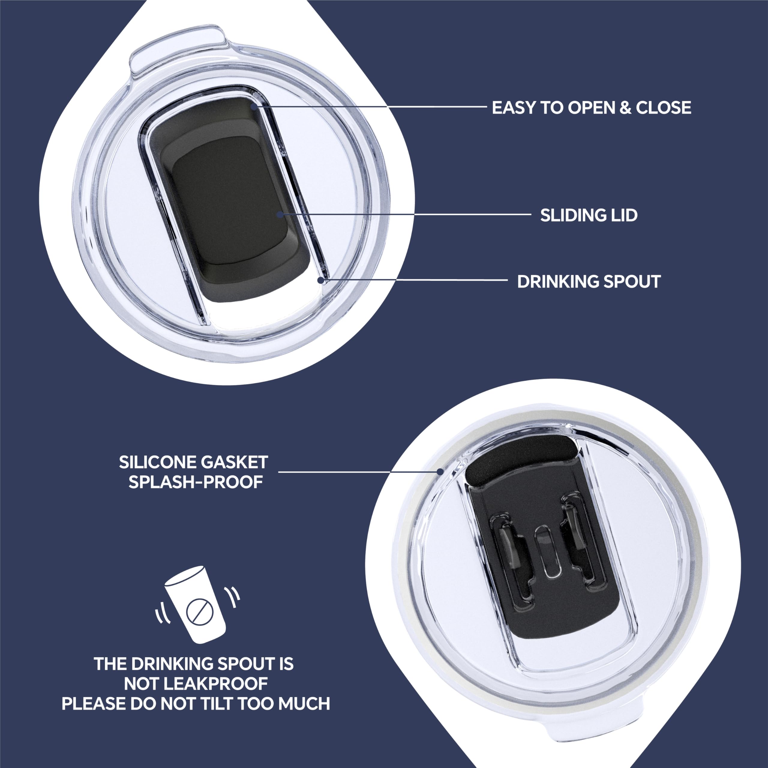 Ideus wide mouth design for easy ice and fruit infusion