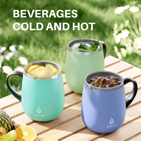 Ergonomic side handle provides a secure grip on Ideus mug