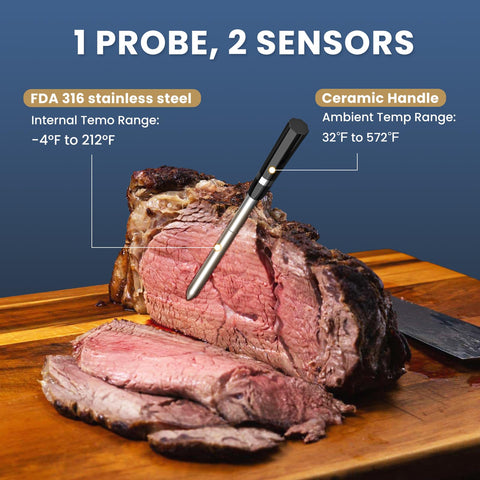 IDIAK customizable timer and temperature chart helps manage multi-step cooking.