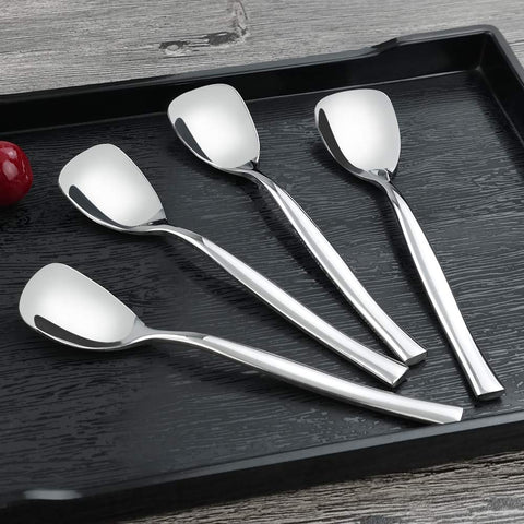 Idomy spoons with triangle shape add stylish flair to ice cream servings