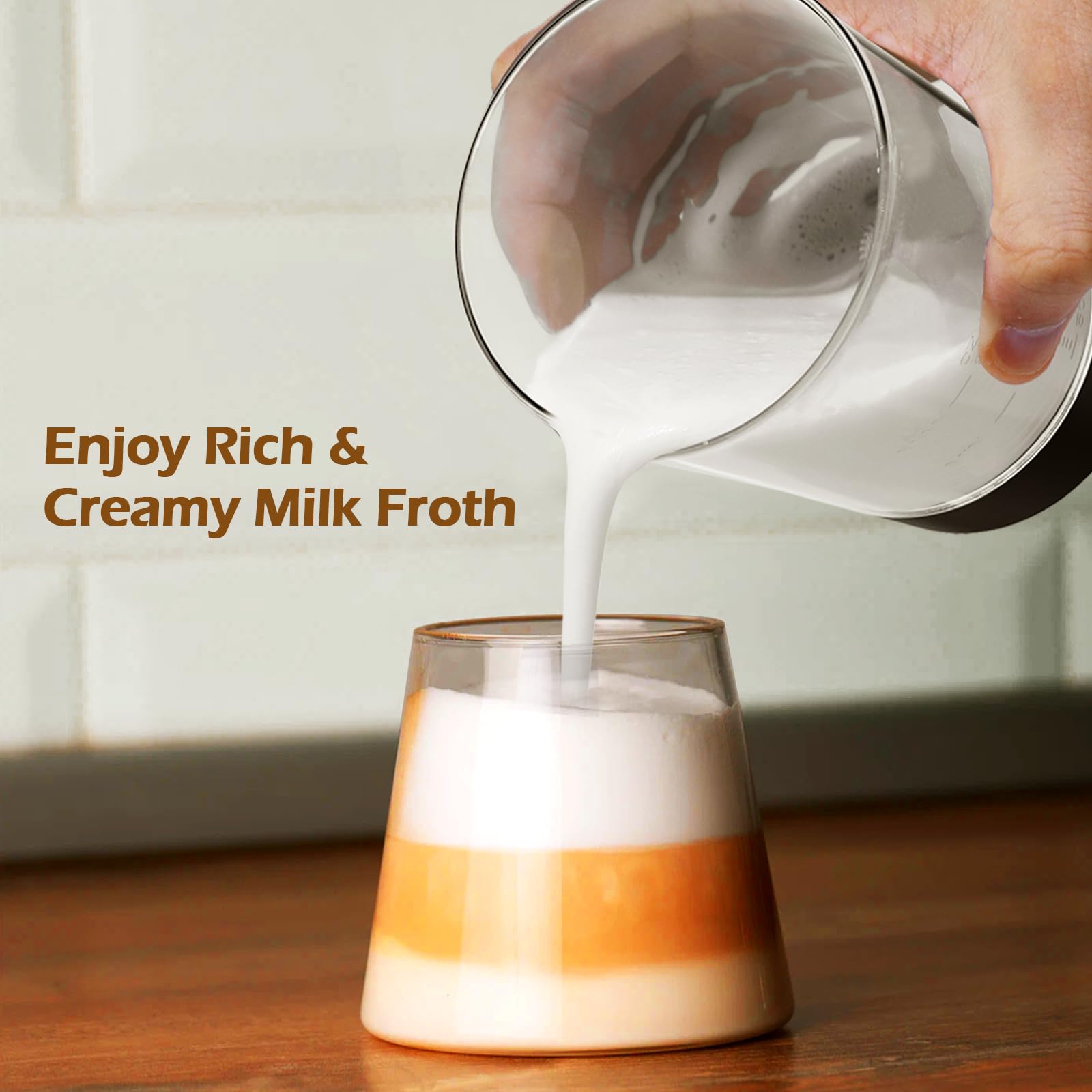 IDOSF milk frother portable design fits in small kitchens.
