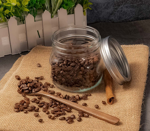 Ieavier transparent glass jars ideal for drinks and layered meals.