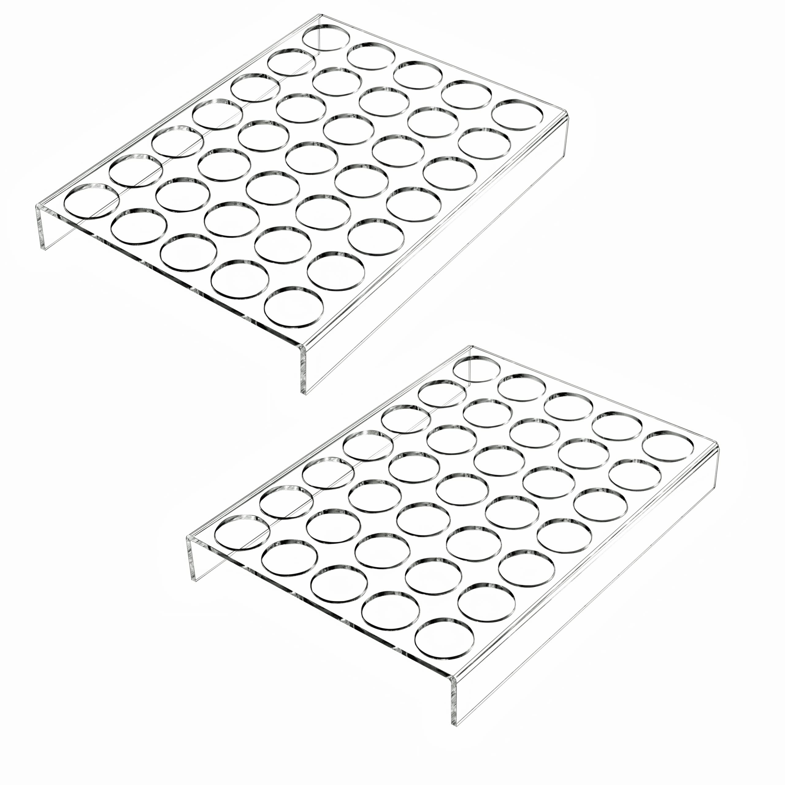 IEEK 2-pack clear acrylic coffee pod holder on countertop for organized KCup pods.
