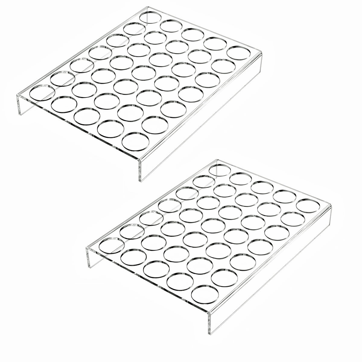 IEEK 2-pack clear acrylic coffee pod holder on countertop for organized KCup pods.