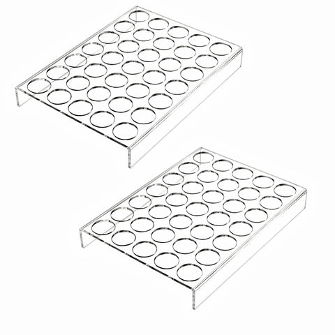 IEEK 2-pack clear acrylic coffee pod holder on countertop for organized KCup pods.
